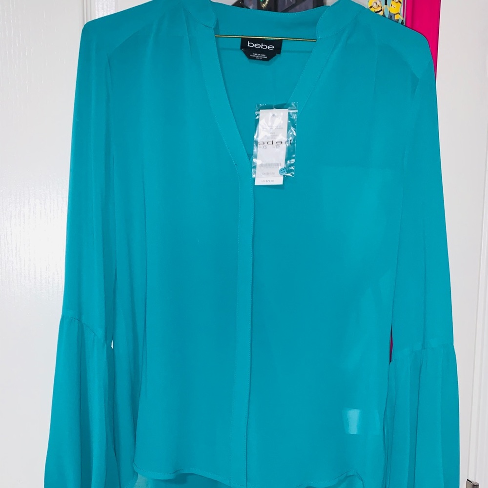 Turquoise Bebe Blouse